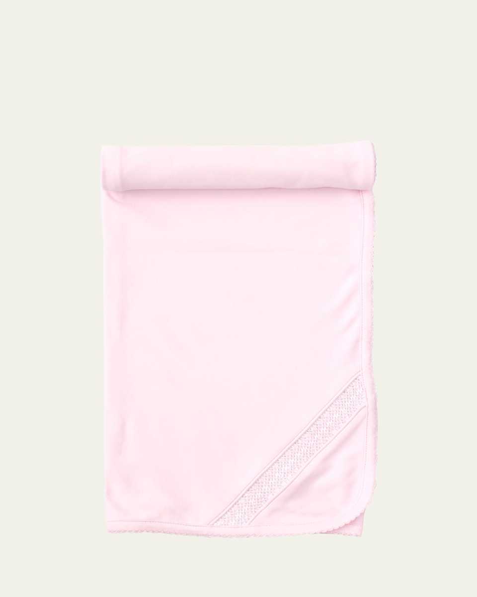 Girl's Hand-Smocked Pima Cotton Baby Blanket